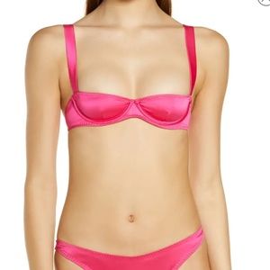 SKIMS WOVEN SHINE UNDERWIRE BRA | RASPBERRY